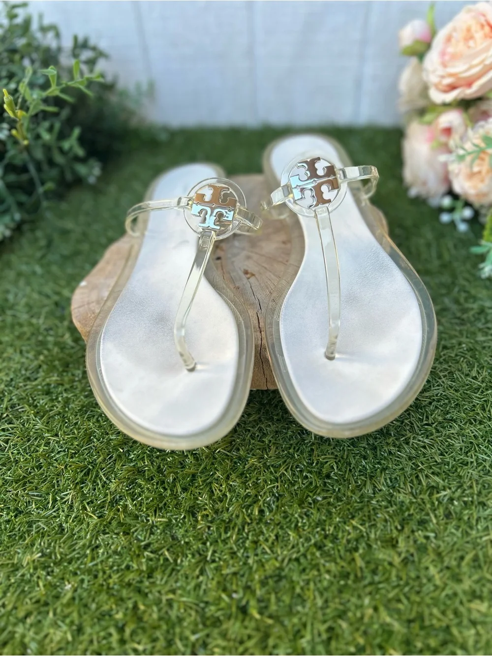 TORY BURCH MINI MILLER JELLY SANDAL $125 Size 7 gently used Color: Clear /Silver